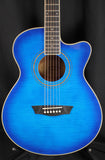 Washburn Festival EA15 Mini Jumbo Acoustic-Electric Guitar Transparent Blue