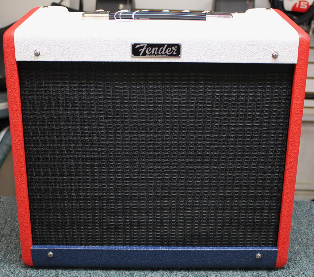 2026 Limited Fender Blues Junior IV Red/White/Blue Eminence Cannabis Rex 15 Watt 1x12 Tube Guitar Combo Amp w/Footswitch