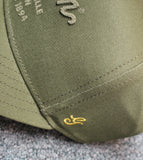 Gibson Script Logo Structured Snapback Hat Olive