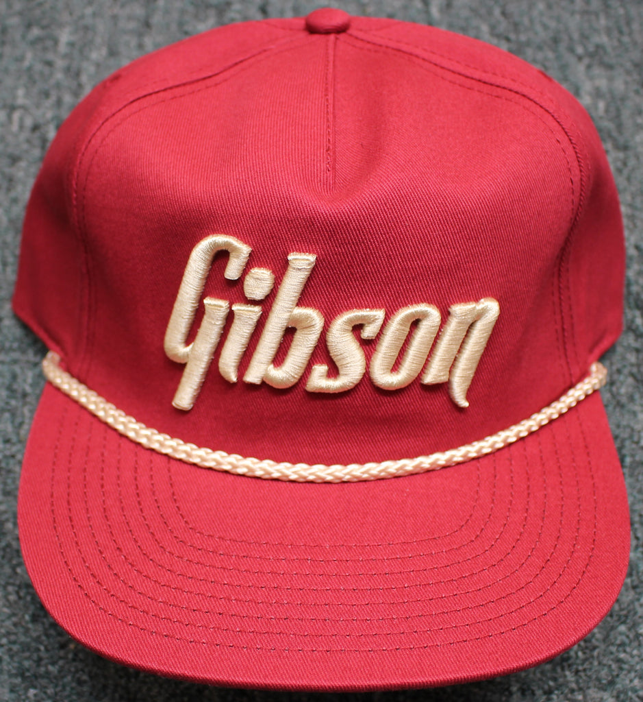 Gibson Unstructured Rope Snapback Hat Burgundy