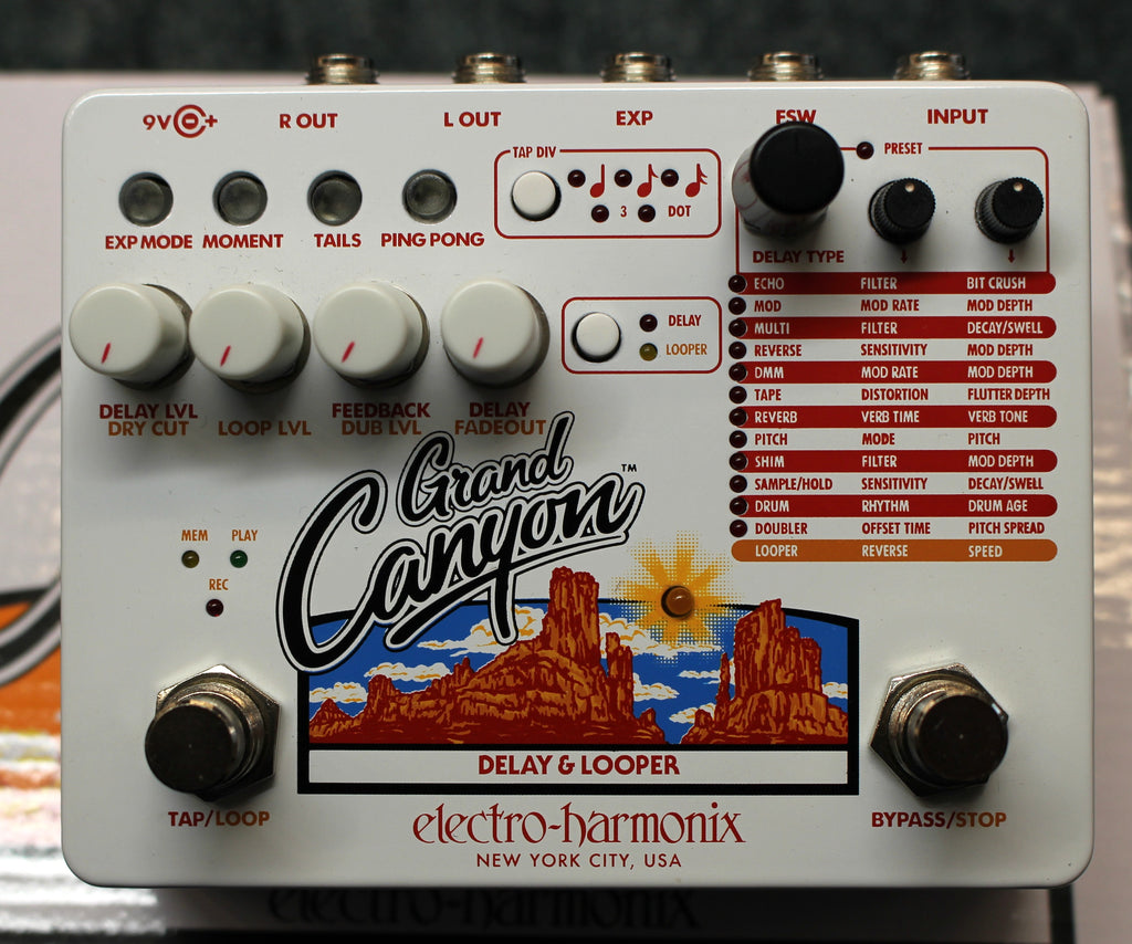 Electro-Harmonix Grand Canyon Delay and Looper Guitar Effects Pedal w/Box & Power Supply - Dr. Guitar Music