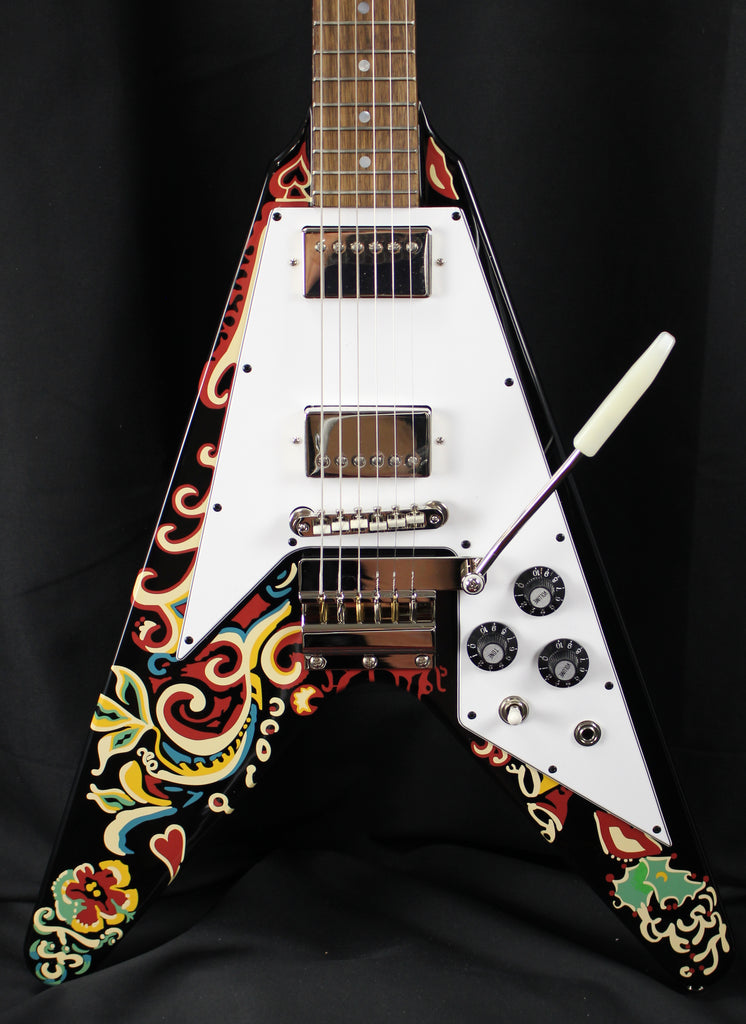 Epiphone Gibson Custom Jimi Hendrix "Love Drops" Flying V Electric Guitar w/Case