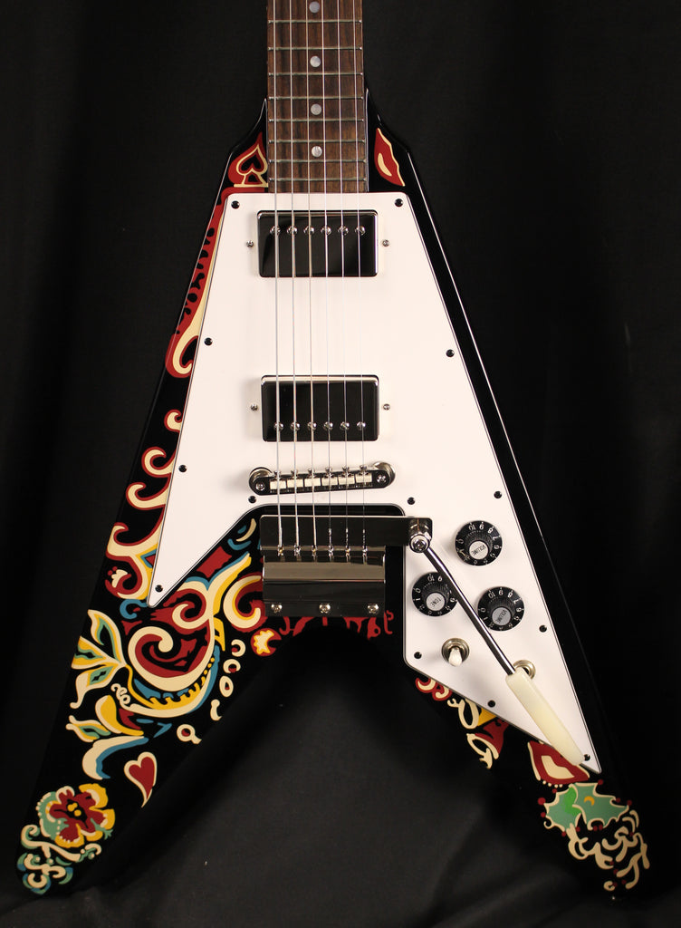 Epiphone Gibson Custom Jimi Hendrix "Love Drops" Flying V Electric Guitar w/Case