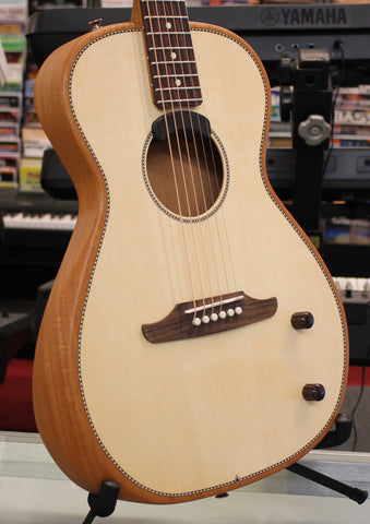 Fender Highway Series Parlor Spruce Top Acoustic Electric Guitar Natural w/Deluxe Gigbag