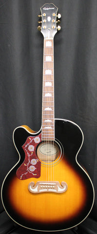 Epiphone J-200 EC Studio Jumbo Left Handed Acoustic-Electric Guitar Vintage Sunburst