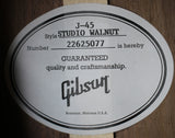 Gibson J-45 Studio Walnut Acoustic-Electric Guitar Natural w/Case