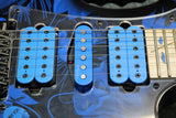 Ibanez Premium JEM77P Steve Vai Signature Electric Guitar Blue Floral Pattern w/Soft Case