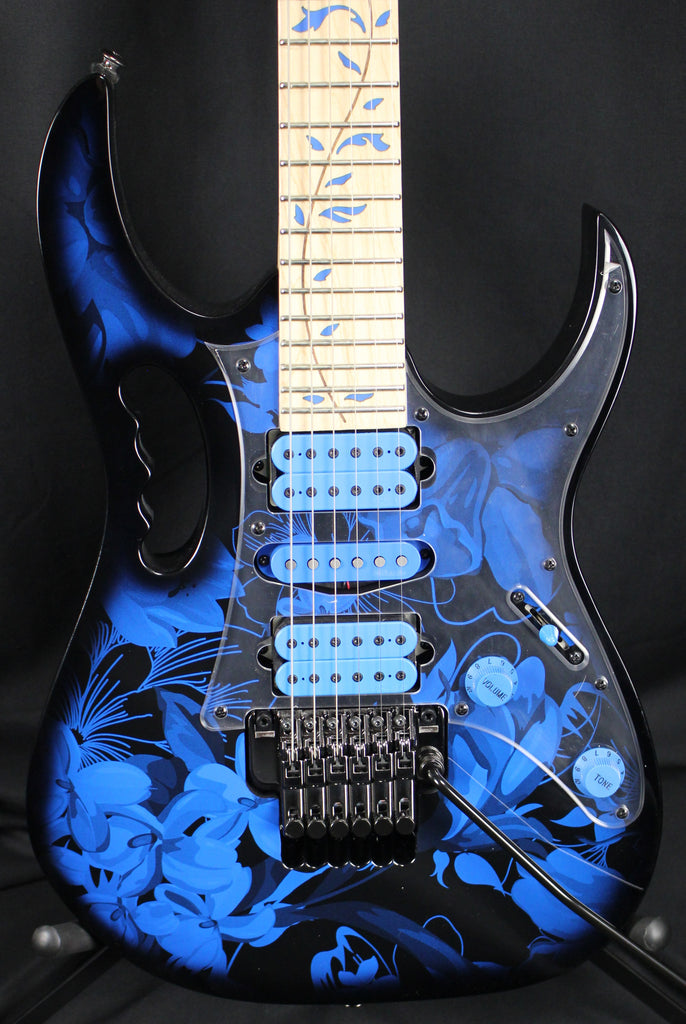Ibanez Premium JEM77P Steve Vai Signature Electric Guitar Blue Floral Pattern w/Soft Case