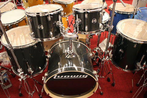 Ludwig Element Evolution 5 Piece Drums Set Black Sparkle w/Hardware (No Cymbals)