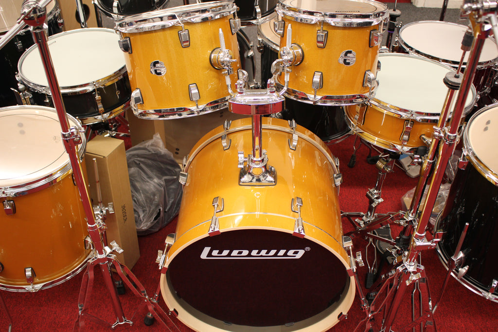 Ludwig Element Evolution 5 Piece 20" Drums Set Gold Sparkle w/Hardware (No Cymbals)