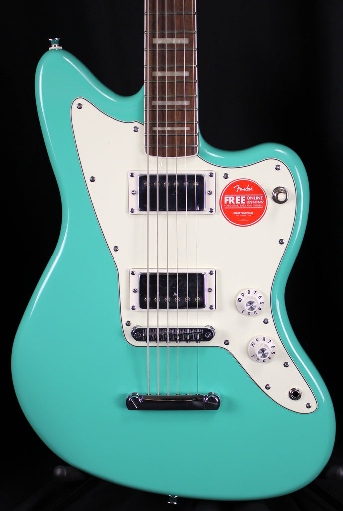 Squier Paranormal Baritone Jazzmaster HH Parchment Pickguard Sea Foam Green Electric Guitar