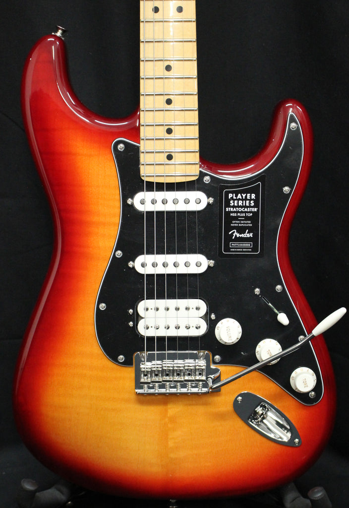 Fender Player Stratocaster HSS Plustop Electric Guitar Aged Cherry Sunburst