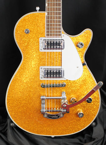 2025 Gretsch G5230T Electromatic Sparkle Jet FT Bigsby Electric Guitar Gold Sparkle