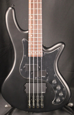 Schecter Guitar Research Stiletto Stealth-4 Electric Bass Guitar Satin Black