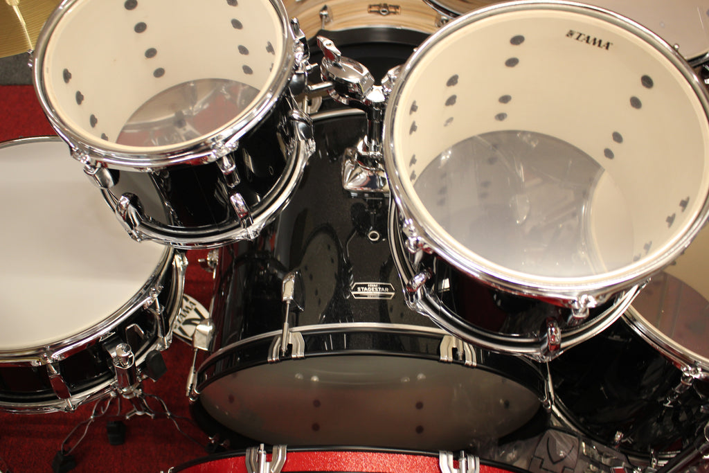 Tama Stagestar ST52H5C 5 Piece Drums Set w/Hardware & Cymbals Black Night Sparkle