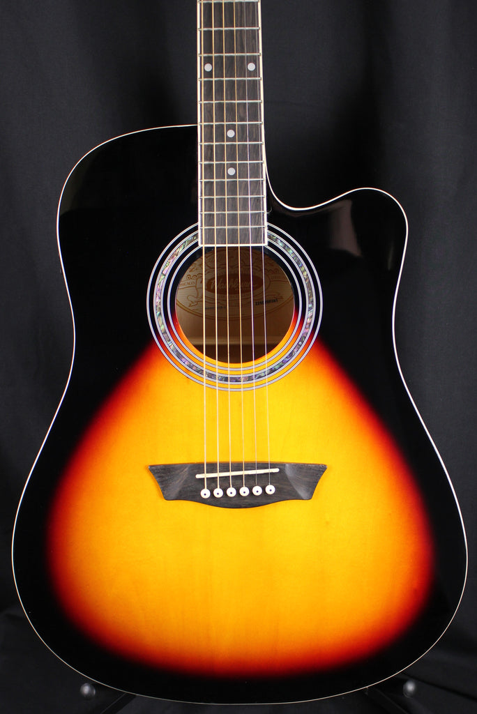 Washburn WA90CE Dreadnought Acoustic-Electric Guitar Vintage Sunburst