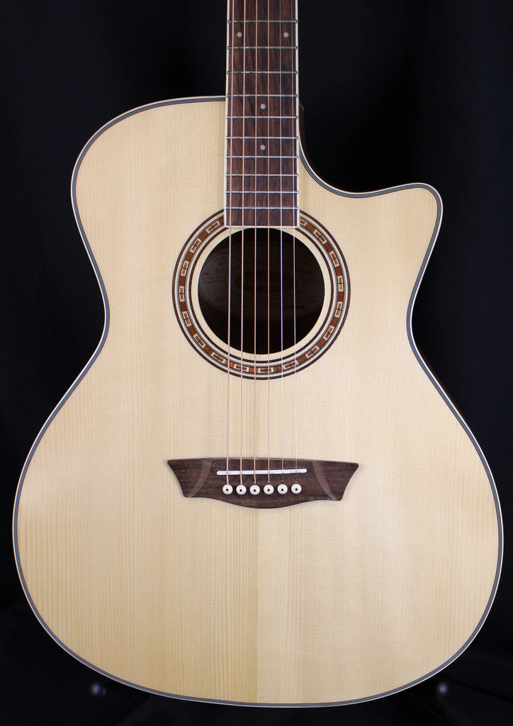 Washburn Harvest WG7SCE Concert Acoustic-Electric Guitar Natural