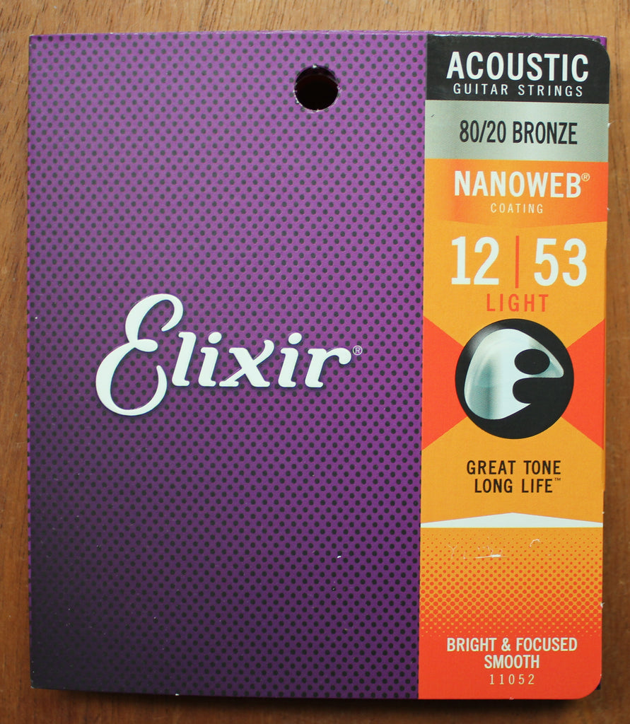 Elixir Acoustic 80/20 Bronze Light 12-53 Nanoweb Guitar String Set