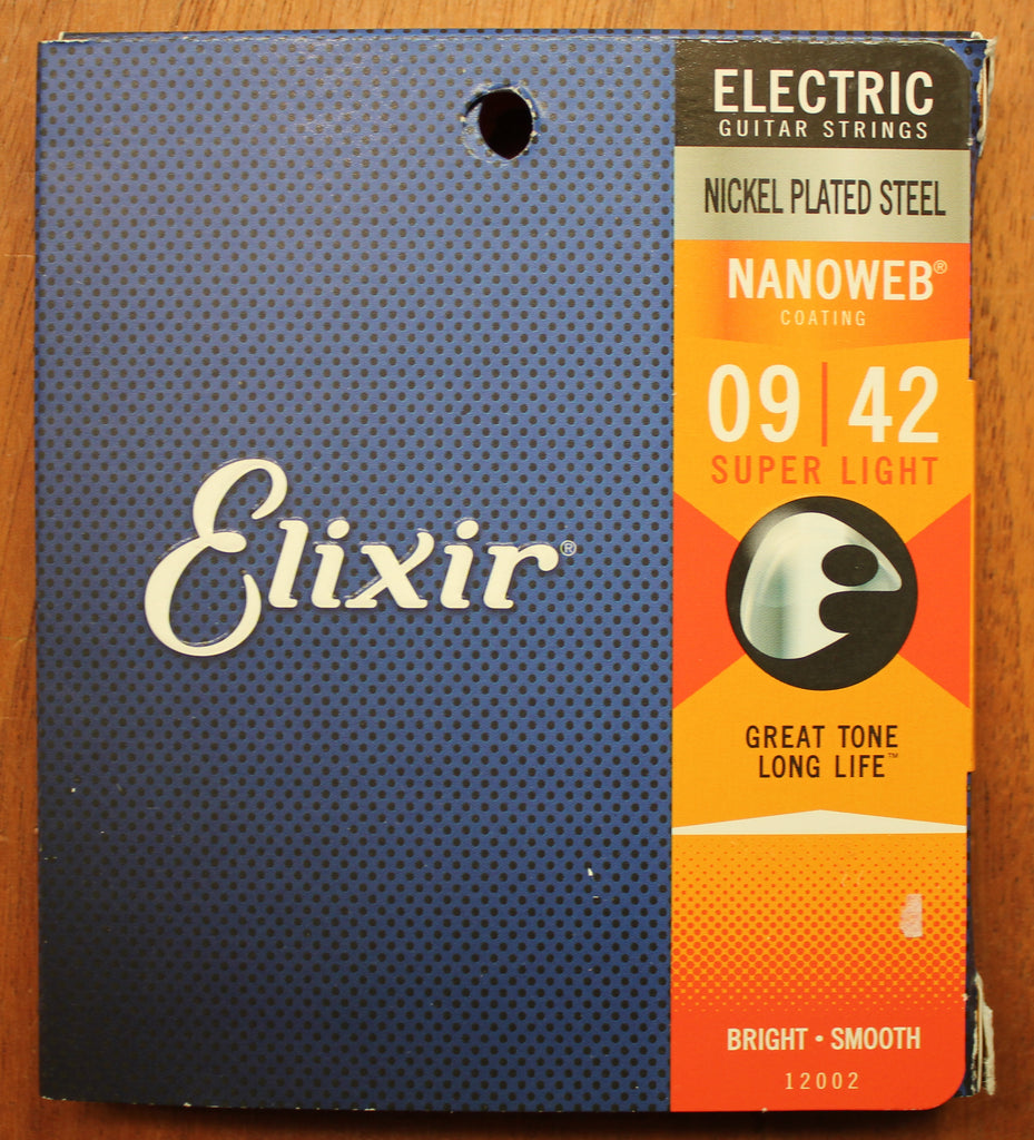 Elixir Electric Nickel Plated Steel Super Light 09-42 Nanoweb Guitar String Set