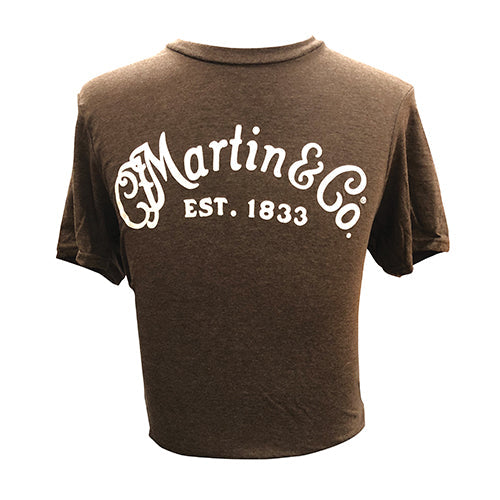 Martin Guitar Basic Logo Men's T-Shirt Heather Brown Medium