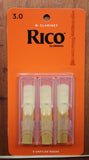 Rico Bb Clarinet Reeds 3.0 Strength 3 Pack