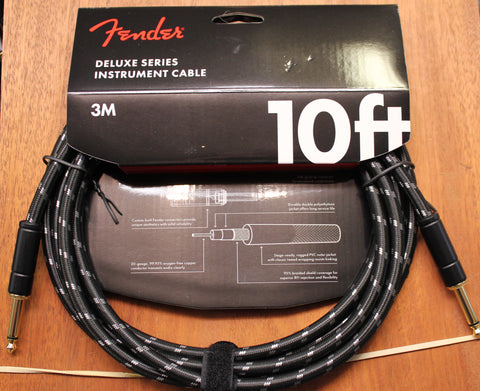 Fender Deluxe Series Instrument 1/4 Inch Cable Black Tweed 10 Feet