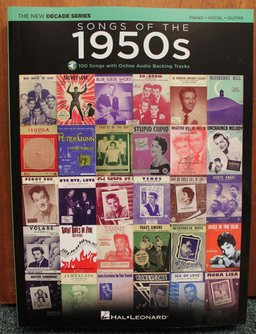 Songs of the 1950s Decade Series Online Play-Along Backing Tracks Piano Vocal Guitar Songbook