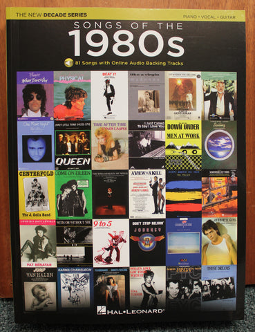 Songs of the 1980s Decade Series Online Play-Along Backing Tracks Piano Vocal Guitar Songbook