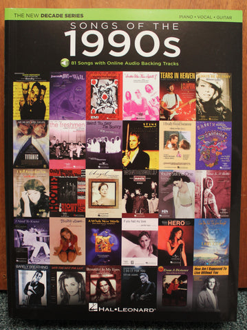 Songs of the 1990s Decade Series Online Play-Along Backing Tracks Piano Vocal Guitar Songbook
