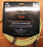 Fender Deluxe Series Instrument 1/4 Inch Cable Tweed 15 Feet