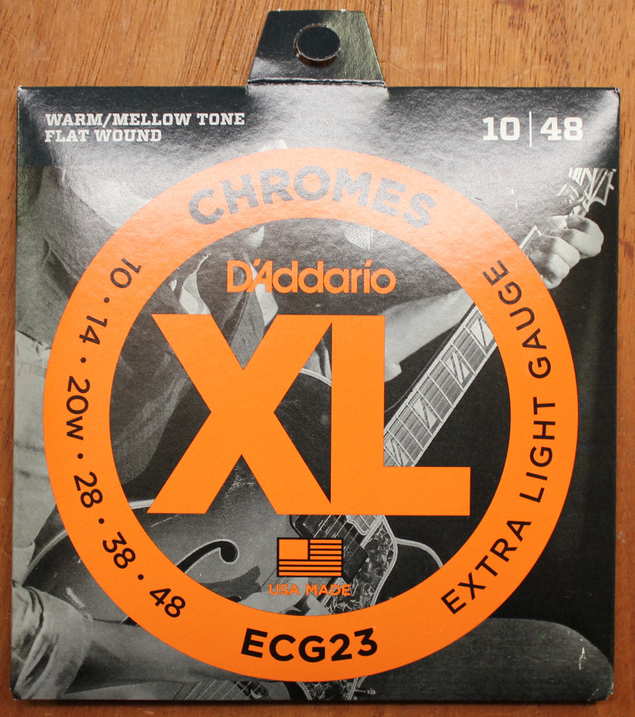 D'Addario ECG23 XL Chromes Extra Light 10-48 Flat Wound Electric Guitar String Set