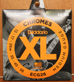 D'Addario ECG26 XL Chromes Medium 13-56 Flat Wound Electric Guitar String Set