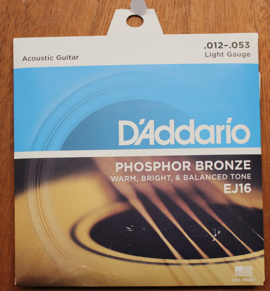 D'Addario EJ16 Light 12-53 Phosphor Bronze Acoustic Guitar String Set – Dr.  Guitar Music