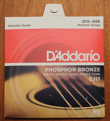 D'Addario EJ17 Medium 13-56 Phosphor Bronze Acoustic Guitar String Set