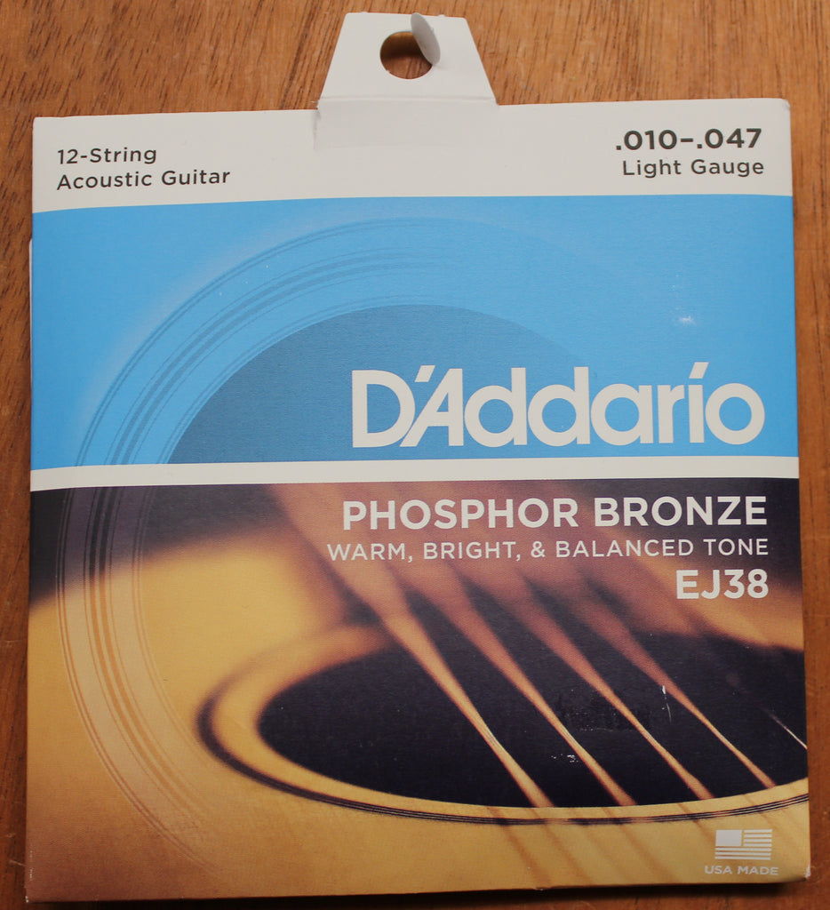 D'Addario EJ38 10-47 12 String Phosphor Bronze Acoustic Guitar String Set