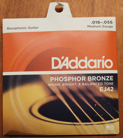 D'Addario EJ42 16-56 Resophonic Phosphor Bronze Acoustic Guitar String Set