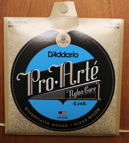 D'Addario Por-Arte Hard Tension Nylon Silverplated Classical Guitar String Set