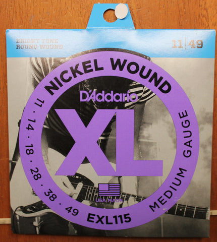 D'Addario EXL115 Medium 11-49 Nickel Wound Electric Guitar String Set