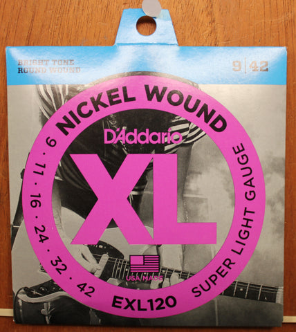 D'Addario EXL120 Super Light 09-42 Nickel Wound Electric Guitar String Set