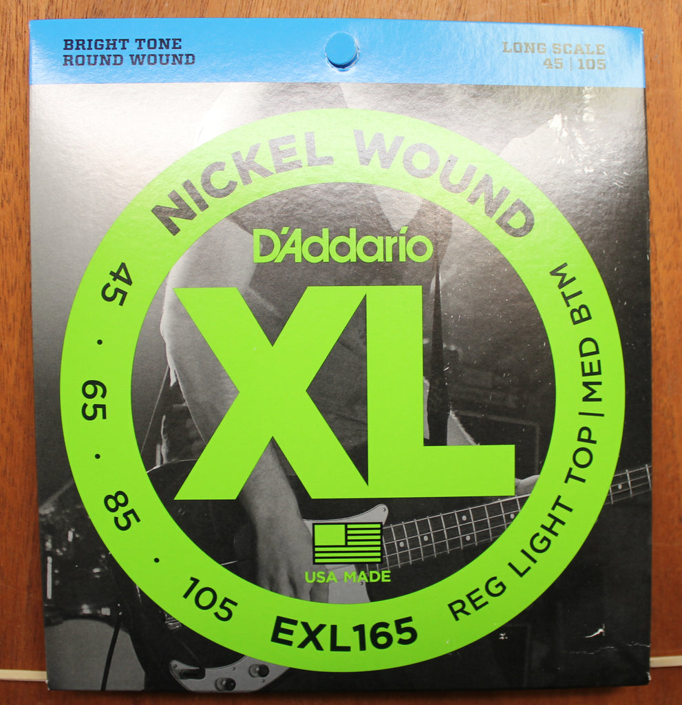 D'Addario EXL165 Reg Light Top/Med Bottom 45-105 Bass Guitar String Set Long Scale