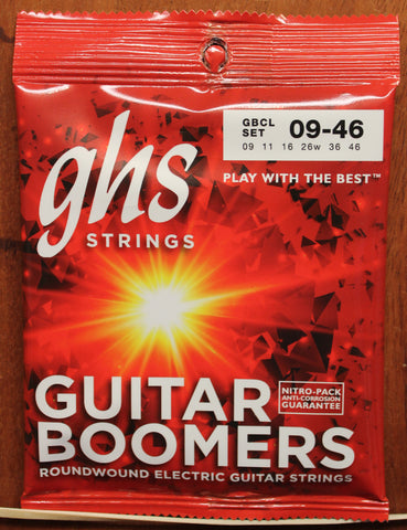 GHS Boomers GBCL 6 String Nickel Plated Steel Electric Guitar Strings - Custom Light 09-46