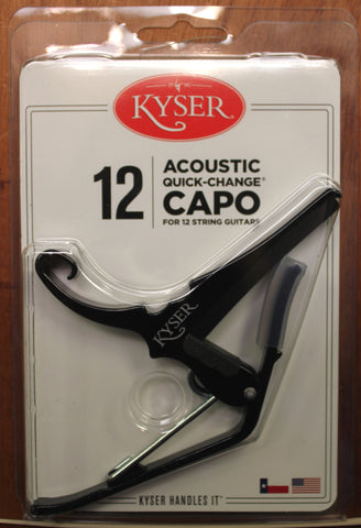 Kyser Quick Change KG12 12 String Acoustic Guitar Capo Black