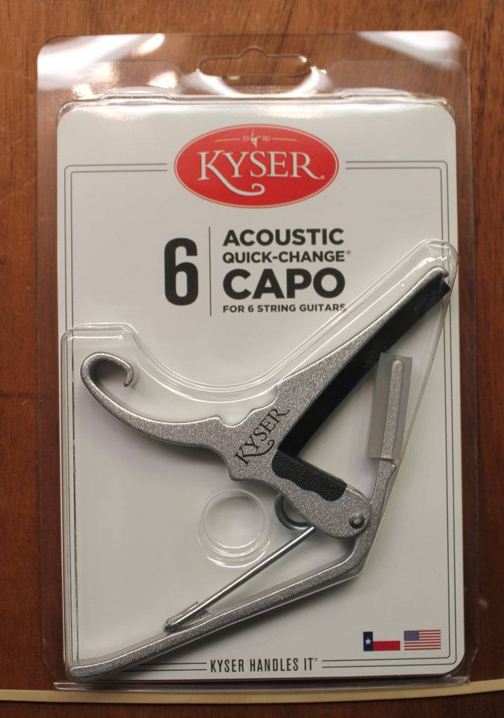 Kyser Quick Change KG6 6 String Acoustic Guitar Capo Silver