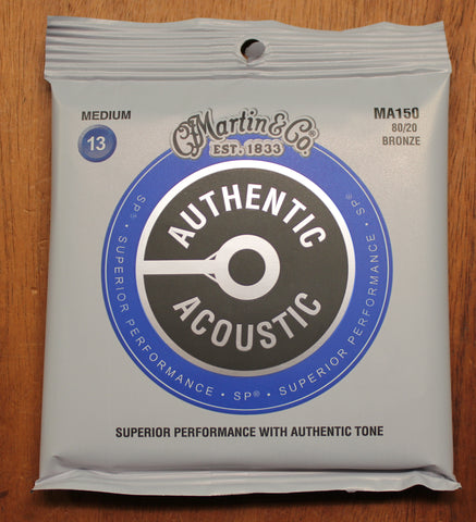 Martin Authentic SP Medium MA150 13-56 80/20 Bronze Acoustic Guitar Strings