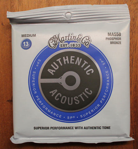 Martin Authentic SP Medium MA550 13-56 92/8 Phosphor Bronze Acoustic Guitar Strings