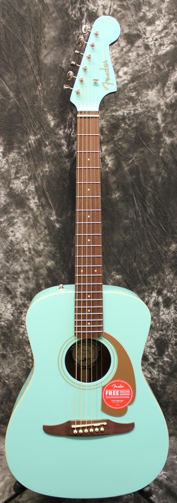 Fender Malibu Player Walnut Fingerboard Acoustic Electric Guitar Aqua Splash