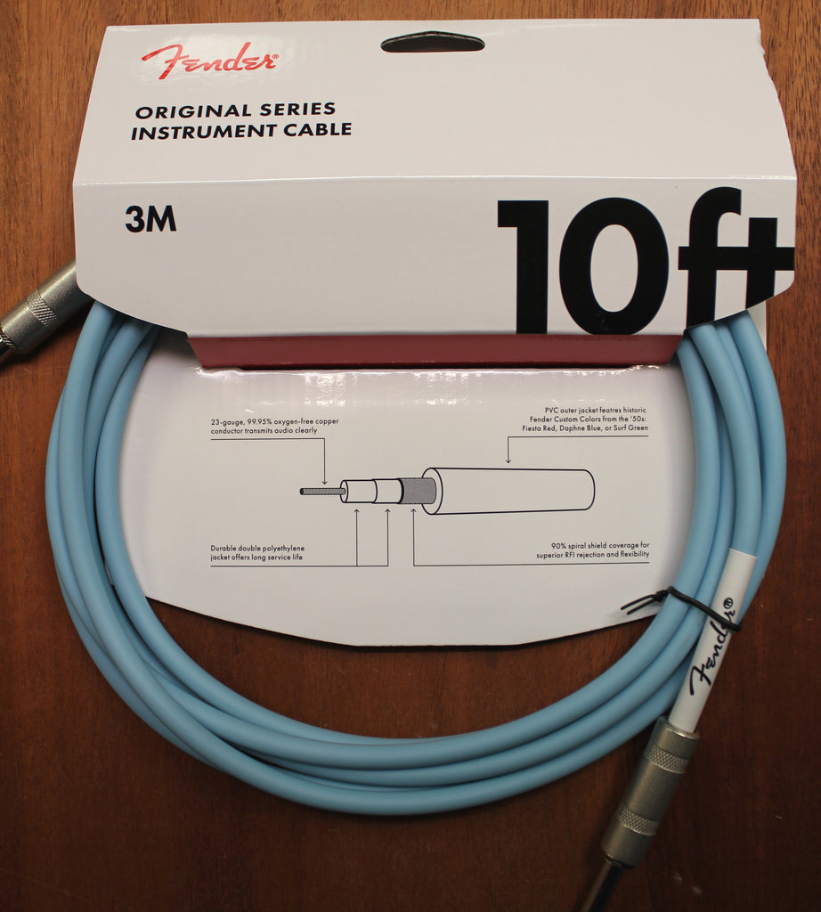 Fender Original Series Instrument 1/4 Inch Cable 10 Feet Daphne Blue