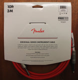 Fender Original Series Instrument 1/4 Inch Cable 10 Feet Fiesta Red