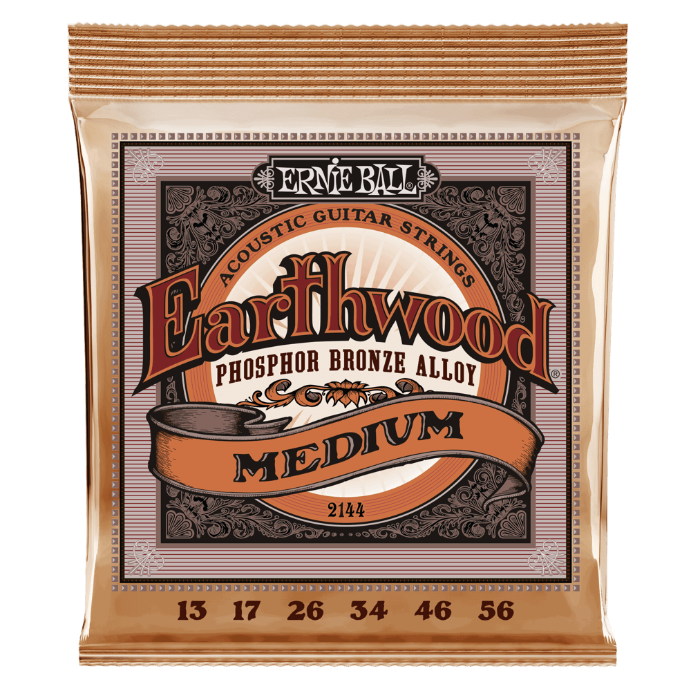 Ernie Ball Earthwood Medium 13-56 Phosphor Bronze Acoustic Guitar String Set