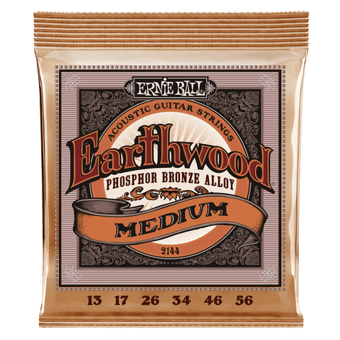 Ernie Ball Earthwood Medium 13-56 Phosphor Bronze Acoustic Guitar String Set